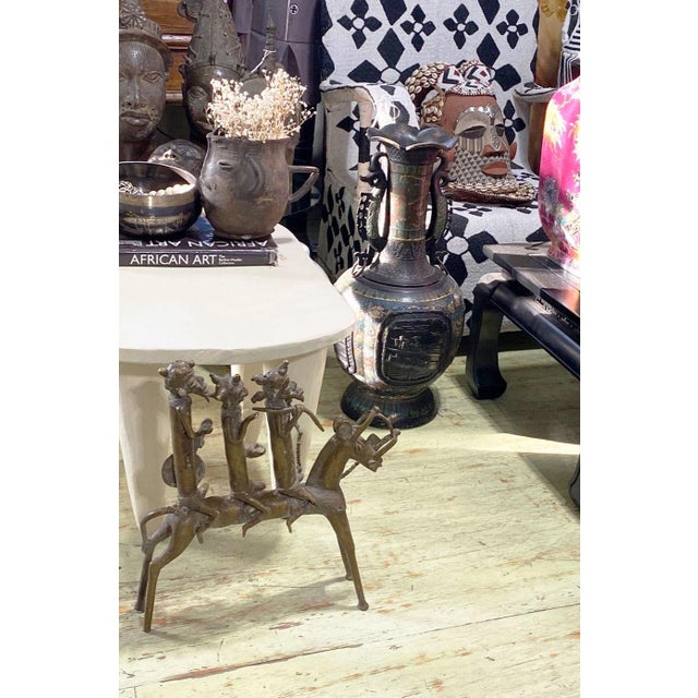 Bronze Vintage Lg African Kotoko Bronze Horseman W/ 3 Companions 17" H Chad For Sale - Image 8 of 8