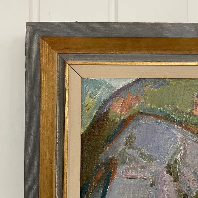 1957 Mid-Century Swedish Modernist Oil Painting "Sommarkväll Vid Kleivi" by Fritz Smedberg For Sale - Image 4 of 18