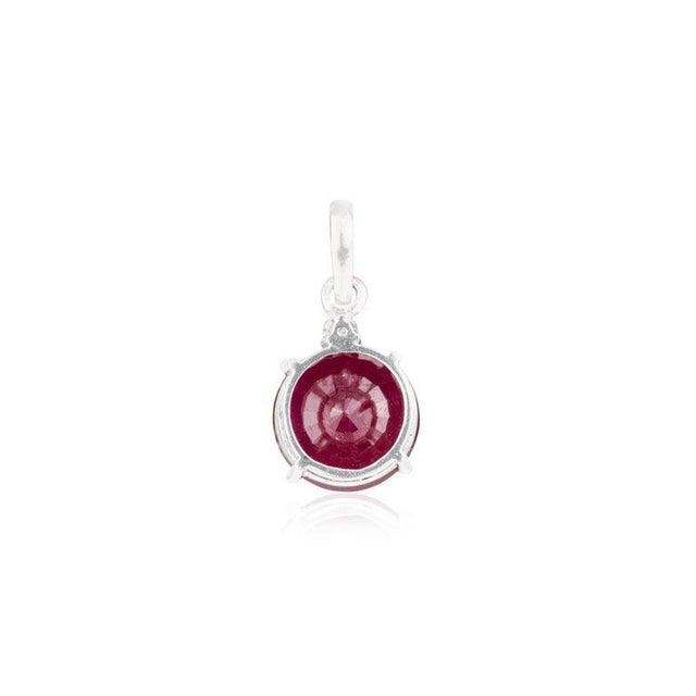 Not Yet Made - Made To Order Modern Round Cut Ruby Gemstone Dainty Pendant in 925 Sterling Silver For Sale - Image 5 of 12
