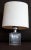 Vintage German Table Lamp with a Hand-Polished Crystal Glass Foot with a Cream-Colored Fabric Screen, 1970s For Sale - Image 3 of 6