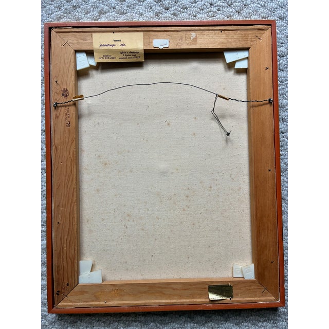 Late 20th Century Mid-Century Modern Abstract Floral Mixed Media Collage Painting by Sylvia Knopping — Framed For Sale - Image 9 of 9