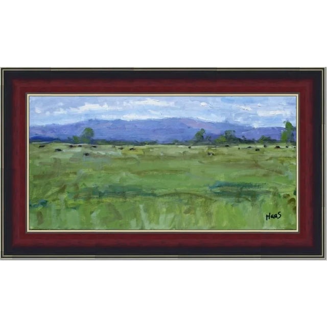 Green Nevada Contemporary Impressionist Style Landscape Oil Painting For Sale - Image 8 of 9