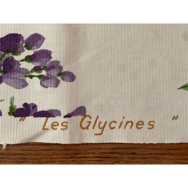Vintage French Floral Patterned Fabric Piece - "Les Glycines" - "The Wisteria" Print on Cotton by Romanex - 25"wide X 45"long For Sale In New York - Image 6 of 10