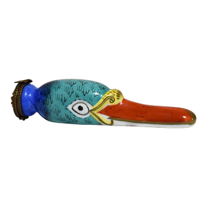 Vintage Limoges Mallard Duck Bill Head Porcelain Trinket Box France