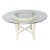 Late 20th Century Round Glass Crate & Barrel Halo Style White Cream Dining Table For Sale