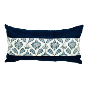 11” X 20” Lumbar Pillow in Fabricut Pondicherry Indigo