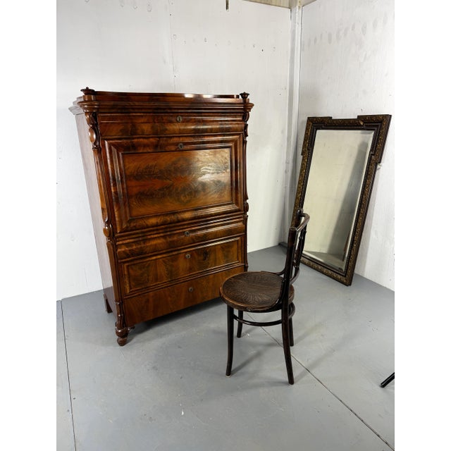 Biedermeier Oak and Mahogany Secretaire, 1860s For Sale - Image 9 of 18