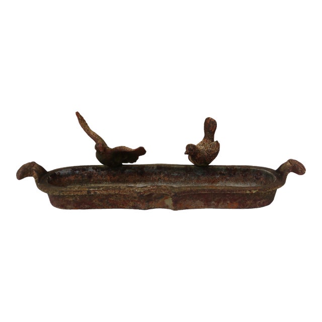 Early 20th Century French Cast Iron Small Bird Bath/Feeder For Sale