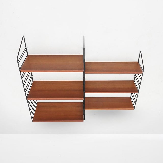 Wood Vintage Wall-Mounted Bookcase, 1960s For Sale - Image 7 of 14