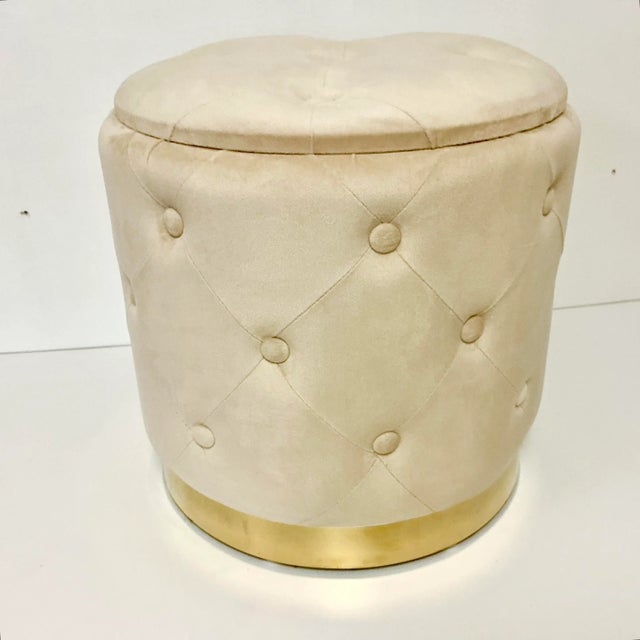 1980s 1980s Vintage Chippendale Boho Chic Hollywood Regency Tufted Velvet Stool. For Sale - Image 5 of 11
