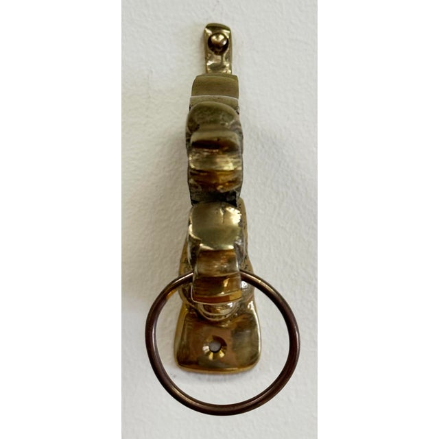 Vintage Solid Brass Dragon Motif Wall Hook For Sale - Image 4 of 5