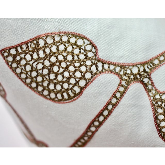 Jed Johnson "Lakme" 22" Square Embroidered Down/Feather Pillow For Sale In Atlanta - Image 6 of 7