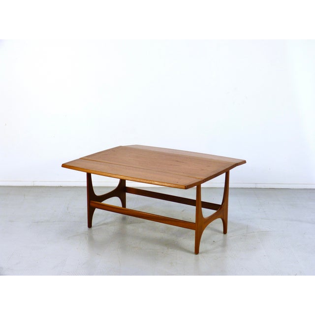 Wood Mid-Century Modern Danish Style Drop Leaf Teak Coffee Table, 1960s For Sale - Image 7 of 9