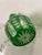Emerald green cut-to-clear crystal bud vase / carafe. Good vintage condition.