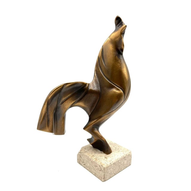 Vintage Bronze Sculpture of a Rooster, 1970s For Sale - Image 11 of 11