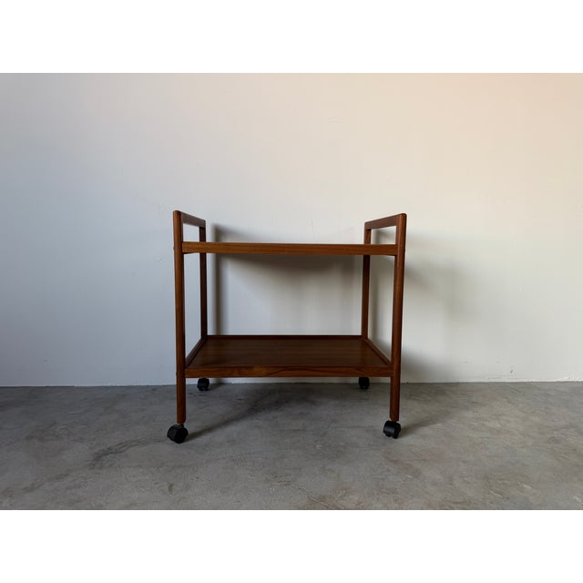Mid-Century Modern Mid-Century Modern Møbelfabrikken Teak & Tile Top Bar Cart For Sale - Image 3 of 17