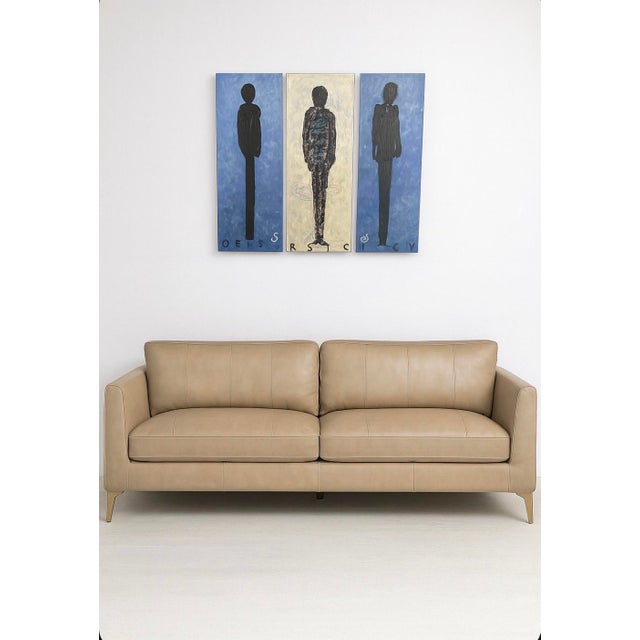 California self taught artist (American b.1969) Christopher (Cyrstofer) Shoemaker painted this triple (3) abstract...