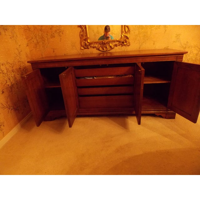 1963 French Regency style cherry wood sideboard credenza by Kindle Furniture USA. It's beautiful mid-century modern style...