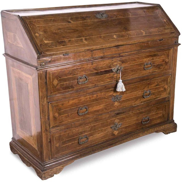 Antique Walnut Secretaire, 1700s For Sale - Image 10 of 10