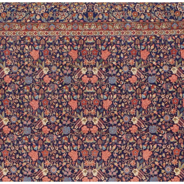 Persian Antique Persian Dabir Kashan Rug 8’7” X 11’4” For Sale - Image 3 of 5
