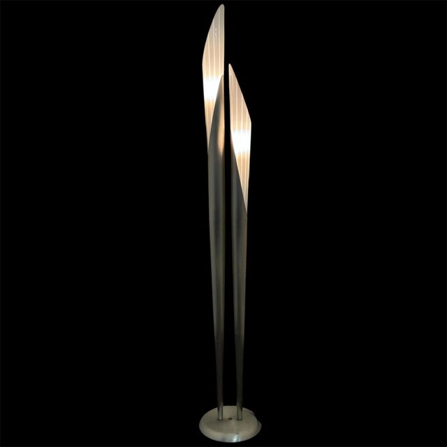 Vintage Floor Lamp with 2 Metal and Glass Stems, 1980s For Sale - Image 13 of 13
