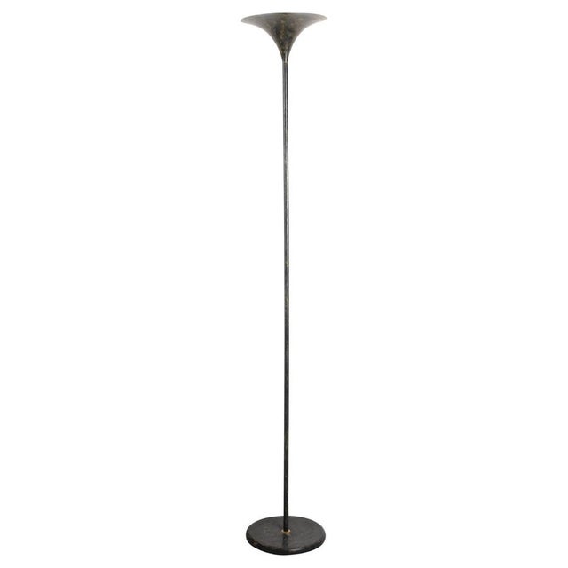Mid-Century Italian Black Aluminum Tulip Floor Lamp with Gold Finishes, 1970s For Sale - Image 14 of 14