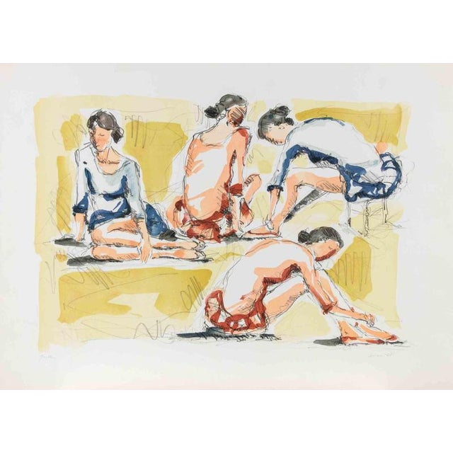 Franco Marzilli, Ballerinas, Lithograph, 1980s For Sale - Image 3 of 3