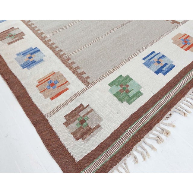 Textile Doris Leslie Blau Mid-20th Century Swedish Flat Weave Rug For Sale - Image 7 of 8