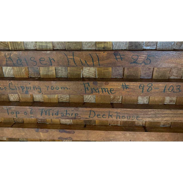 Coastal Circa 1945 Kaiser Hull Lake Champlain Deckhouse Frame Coffee/Side Table For Sale - Image 3 of 12