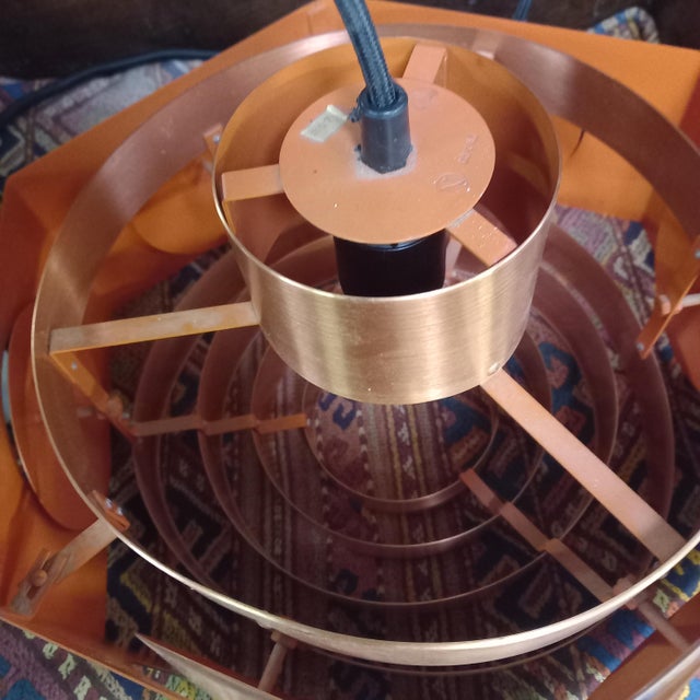Vintage Space Age Copper Ceiling Lamp by Birger Hammerstad, 1960 For Sale - Image 13 of 14
