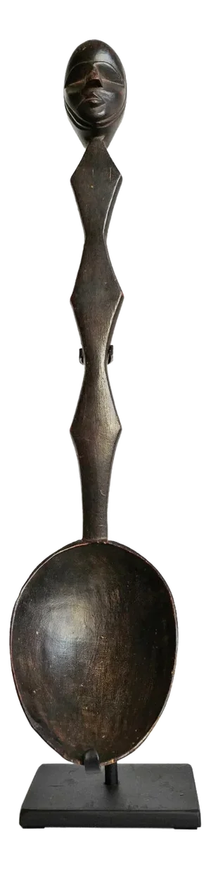 Vintage Wood Dan Spoon With Stand