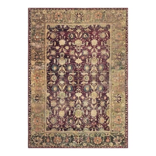 Antique Hand Knotted Agra Rug - 7'9"x 11'1" For Sale