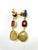 English Bochic "Capri" Ruby & Multi Rough Cut Sapphire Earrings Set In 18K Gold & Silver For Sale - Image 3 of 8