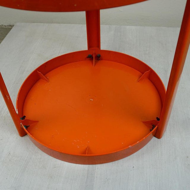 Space Age Italian Orange Plastic Trolley, 1970s For Sale - Image 9 of 11