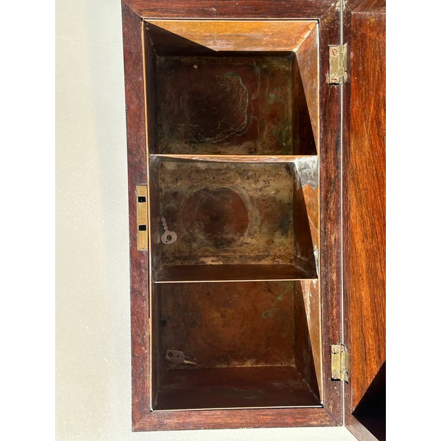 Mid 19th Century Napoleon III Rosewood Tea Caddy With Brass Boule Detal For Sale - Image 9 of 12