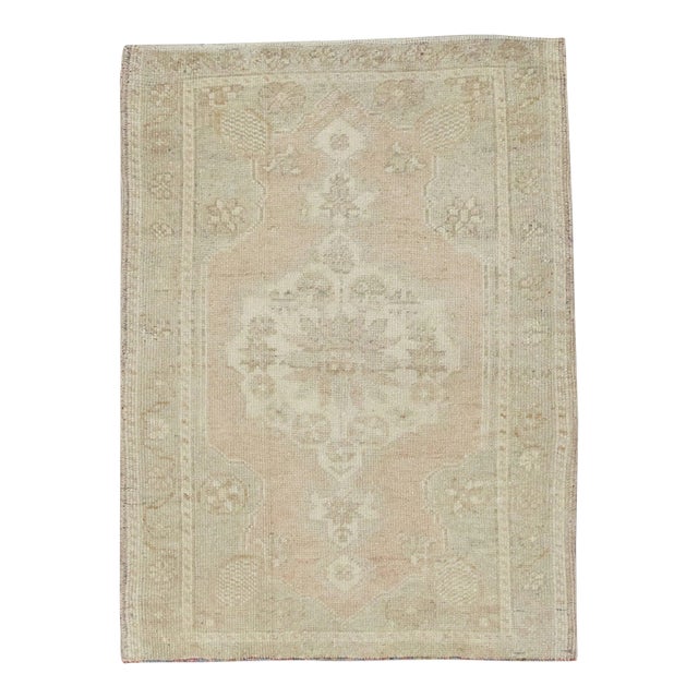 Oriental Hand Knotted Rug Turkish Mini Rug 1'1" x 2'6" For Sale