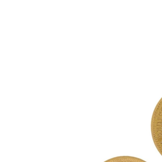 Coins - Two gold coins. Made of 900-thousandths gold, one is a 20 Swiss franc 'Helvetia' coin from 1935 and the other is a...