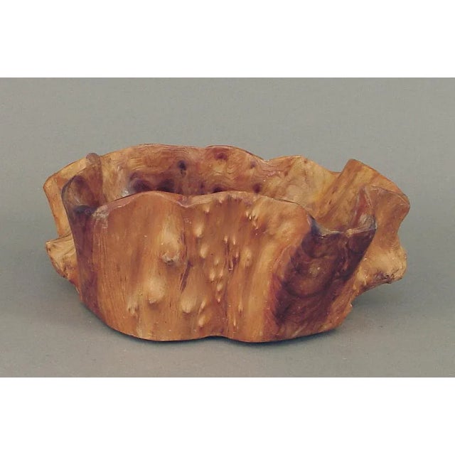Mid-Century Modern Vintage Burl Wood Bowl For Sale - Image 3 of 13