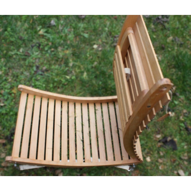 Mid-Century Folding Wooden Sun Loungers, 1970s, Set of 2 For Sale - Image 11 of 12