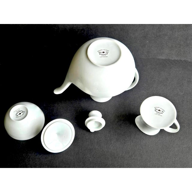 1970s Block Bidasoa Blanco Porcelain Coffee Set, 3 Pieces For Sale - Image 9 of 11