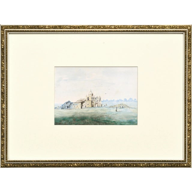 George Hamilton Brodhead Mission San Carlos Borromeo de Carmelo, Carmel Watercolor Landscape 1890 For Sale In Monterey, CA - Image 6 of 6