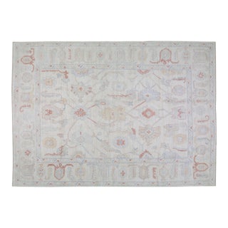 Turkish Oushak Hand Knotted Wool Rug, 5'x6'10" For Sale