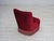 Danish Armchair in Red Furniture Velour and Beech Wood Legs, 1960s For Sale - Image 6 of 18