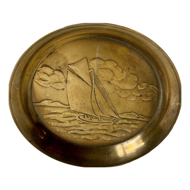 Bronze Maritime Sailboat Dish from Ægte Ildfast, 1930s For Sale