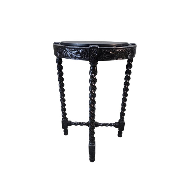 Early 20th Century Antique Jacobean Revival Barley Twist Occasional Table For Sale - Image 5 of 7