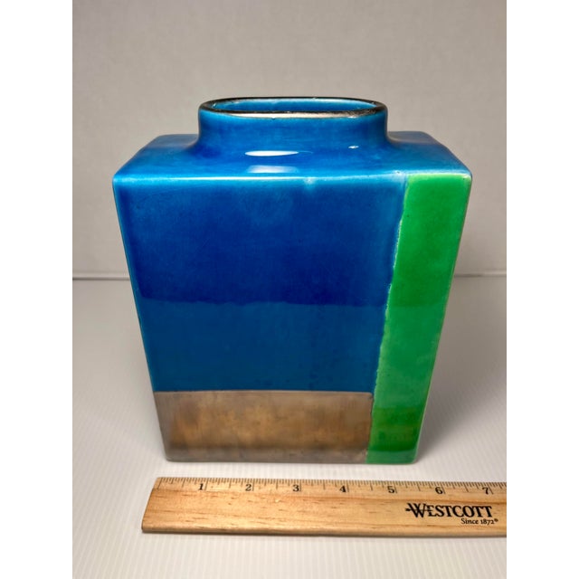 Ceramic Circa 1960s Mid-Century Modern Rosenthal Netter Block Ceramic Vase Made in Italy For Sale - Image 7 of 10