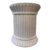 1970s Hollywood Regency Faux Bamboo Ceramic Side Table For Sale