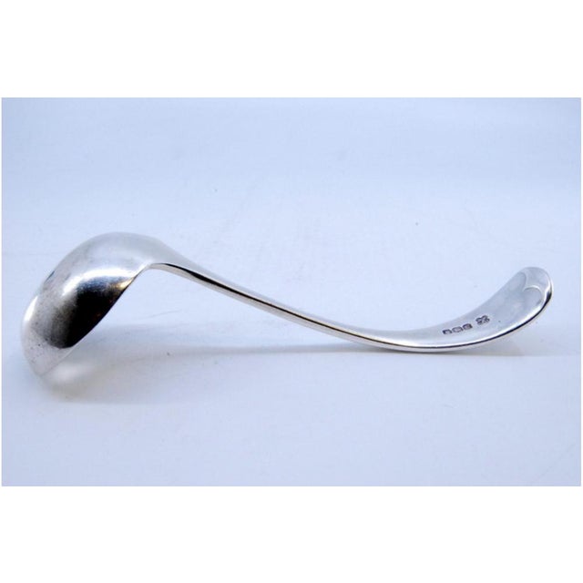 William IV Silver Mustard Spoon with Curved Handle by Martin Hall For Sale - Image 6 of 9