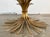 Metal Vintage Hollywood Regency Style Gilt Sheaf of Wheat Round Glass Top Table For Sale - Image 7 of 10