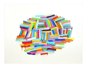 Contemporary Abstract Acrylic on Montval Paper Paiting "All Over the World" by Martina Nehrling